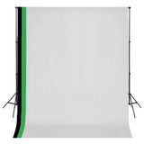 VidaXL Fotostudioset met 3 katoenen achtergronden en frame 3x3 m