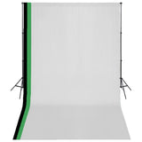 VidaXL Fotostudioset met 3 katoenen achtergronden en frame 3x5 m