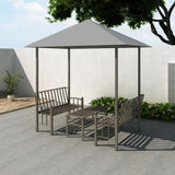 Vidaxl Garden Pavilion med bord og bænke 2,5x1,5x2,4 m anthracit