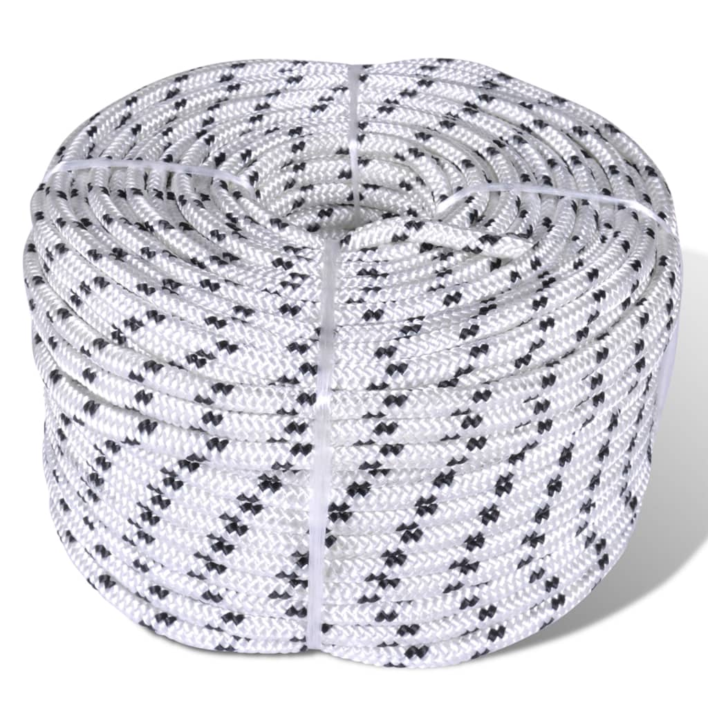 Vidaxl boat rope braided 6 mm 500 m polyester white