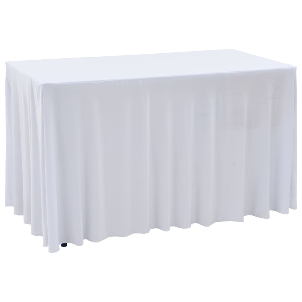 VidaXL 2 st Tafelhoezen stretch met rok 183x76x74 cm wit