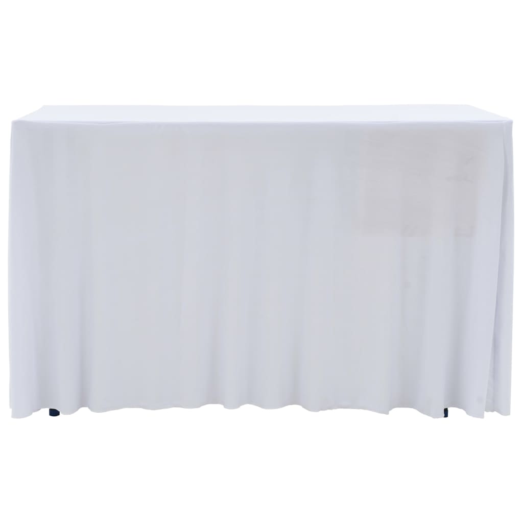 Vidaxl 2 stage de table étirement avec la jupe 183x76x74 cm blanc