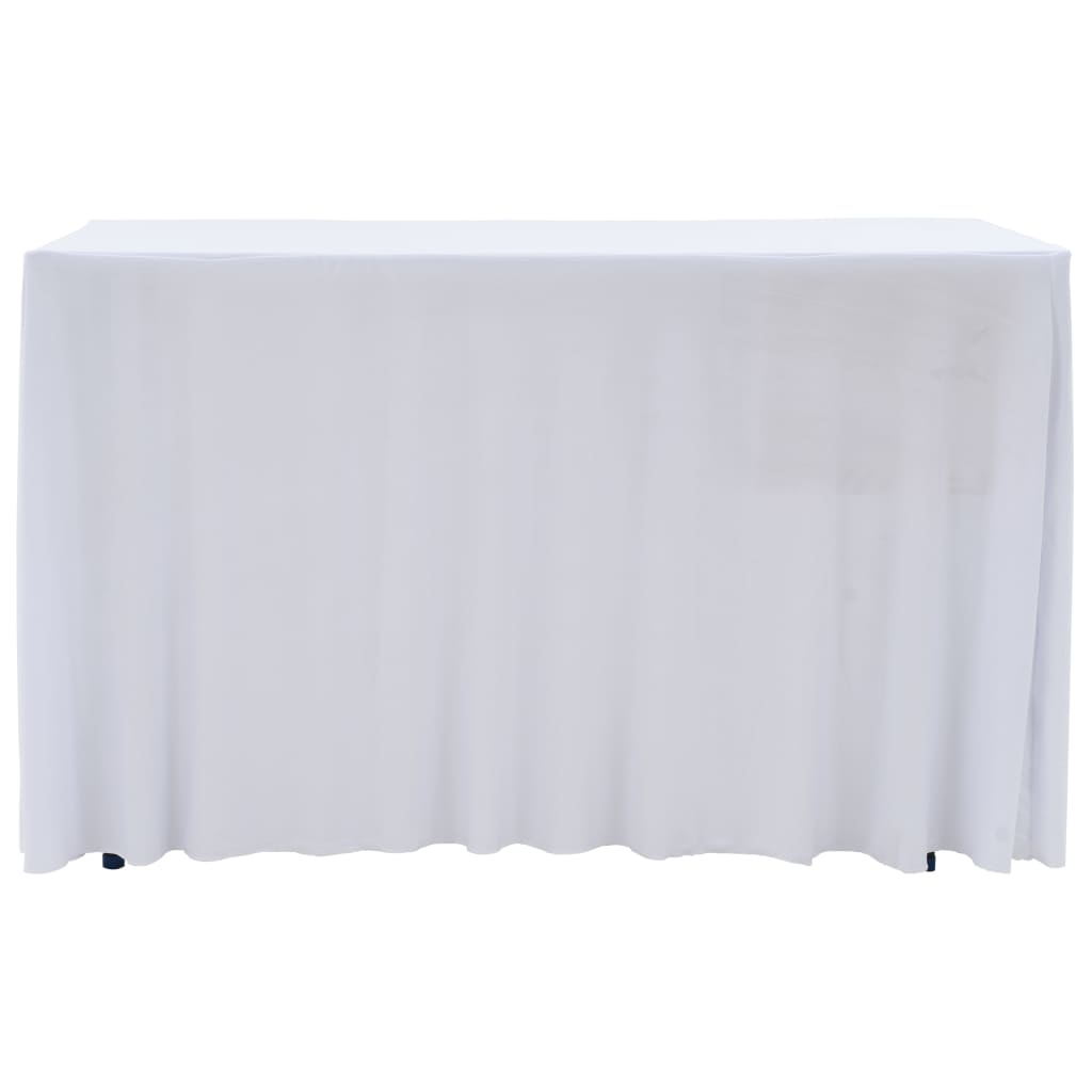 Las cubiertas de mesa Vidaxl 2 ST se estiran con falda 243x76x74 cm de blanco