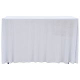 Las cubiertas de mesa Vidaxl 2 ST se estiran con falda 243x76x74 cm de blanco