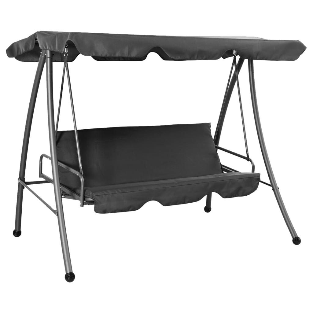 Vidaxl Swing Bench per esterno con tetto 192x118x175 cm Antracite in acciaio