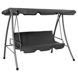 Vidaxl Swing Bench per esterno con tetto 192x118x175 cm Antracite in acciaio