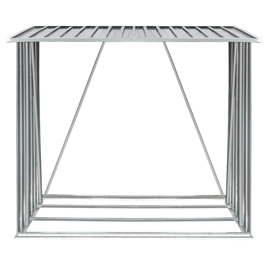 VidaXL Firewood shed 163x83x154 cm galvanized steel gray