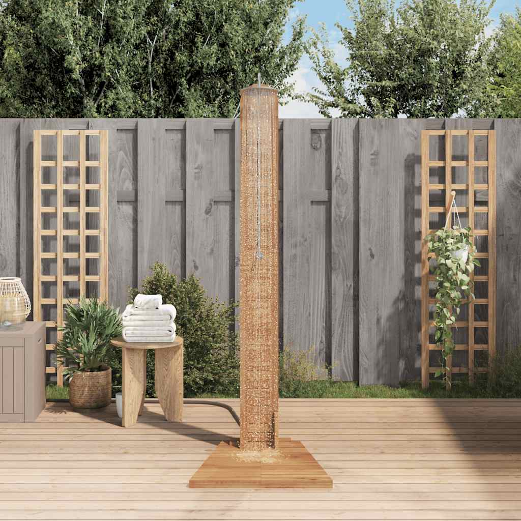 Vidaxl outdoor shower 70x75x204 cm solid teak wood