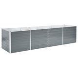 Plantador Vidaxl elevado 320x80x77 cm de acero galvanizado gris