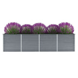 Plantador Vidaxl elevado 320x80x77 cm de acero galvanizado gris