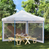 Vidaxl Tent Walls 2 St Gauze blanc et noir