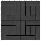 Vidaxl Terrassplattor 30x30 cm 1 m² HKC Black 11 Sts