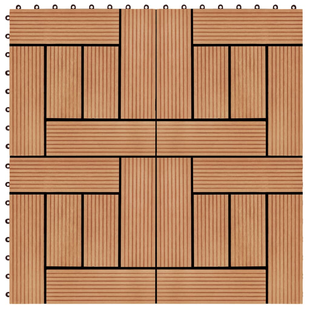 Vidaxl Terrace Tiles 30x30 cm 1 m² hkc teakové barvy 11 sts