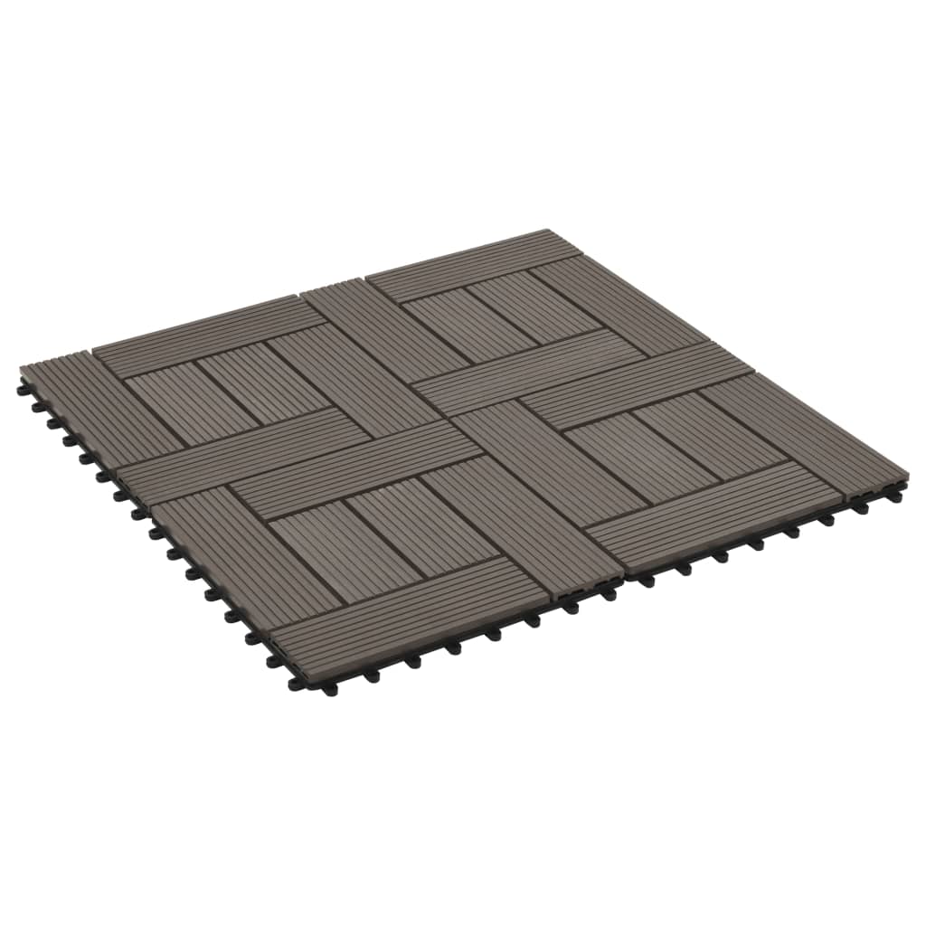 Vidaxl Terrace Tiles 30x30 cm 1 m² hkc tmavě hnědá 11 sts