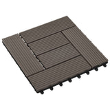 Vidaxl Terrace Tiles 30x30 cm 1 m² hkc tmavě hnědá 11 sts