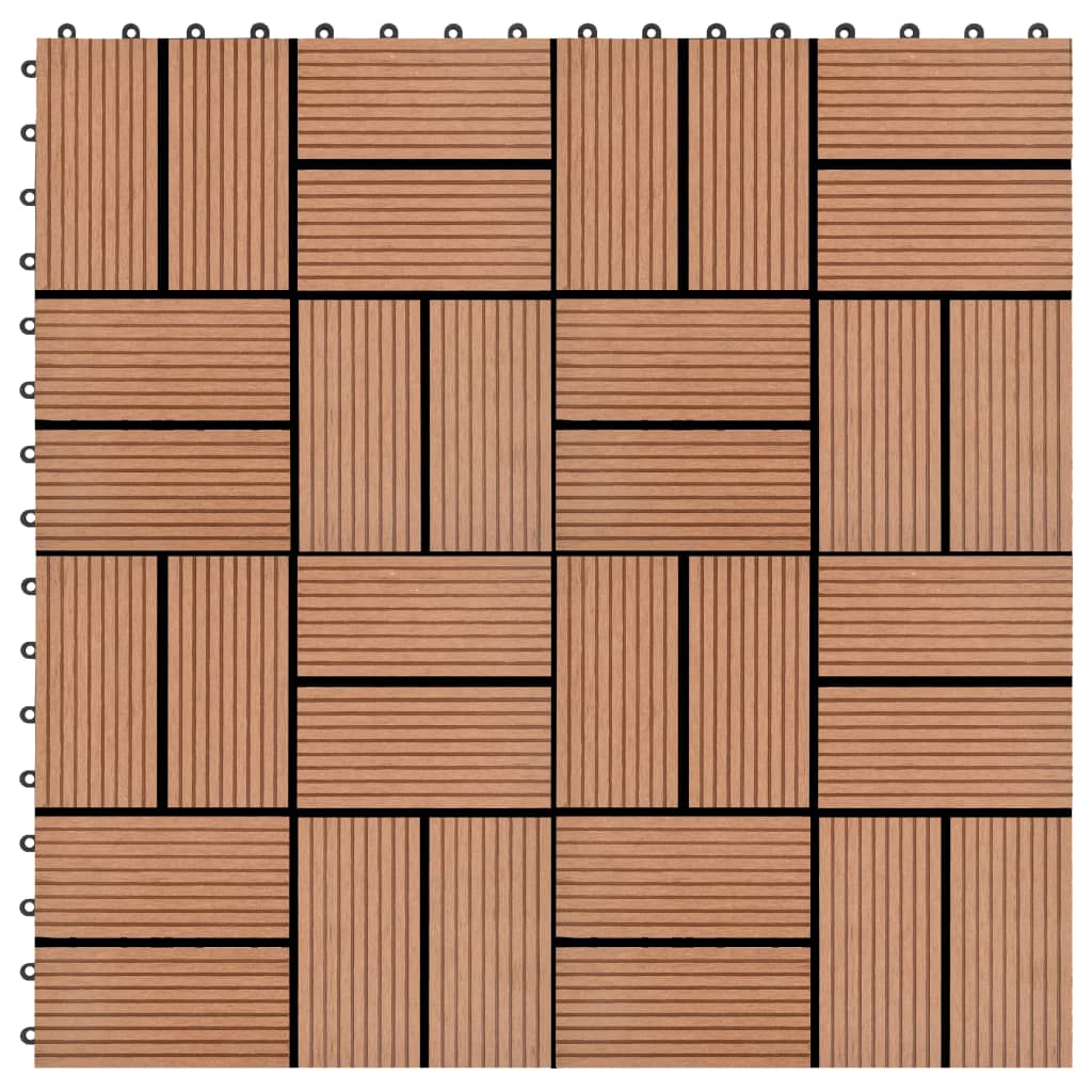 Vidaxl 11 st Terrass Tile 30x30 cm 1 M² HKC Brown