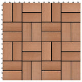 Vidaxl 11 st terrassplattor 30x30 cm 1 m² hkc brun