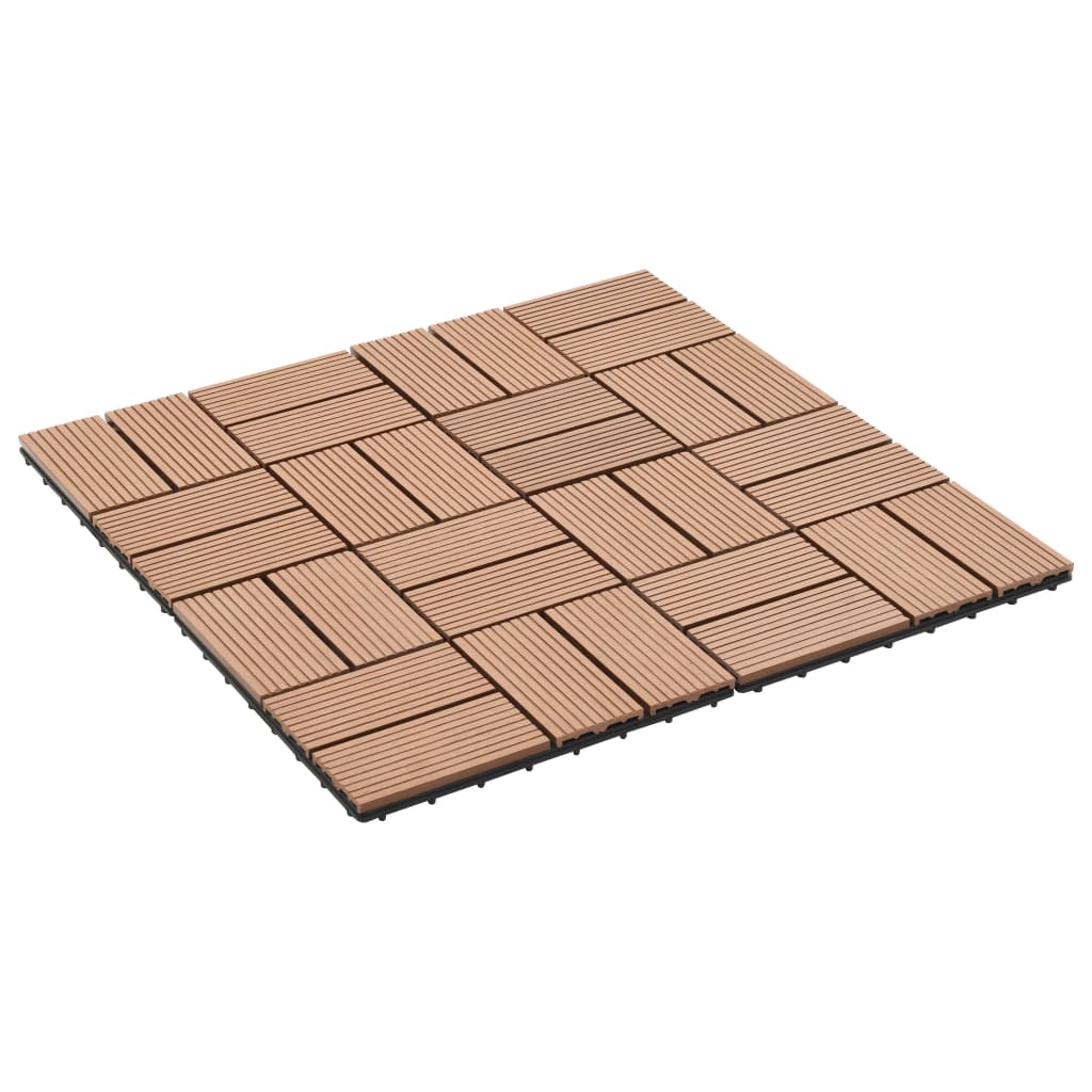 Vidaxl 11 St Terrace Tile 30x30 cm 1 m² HKC Brown