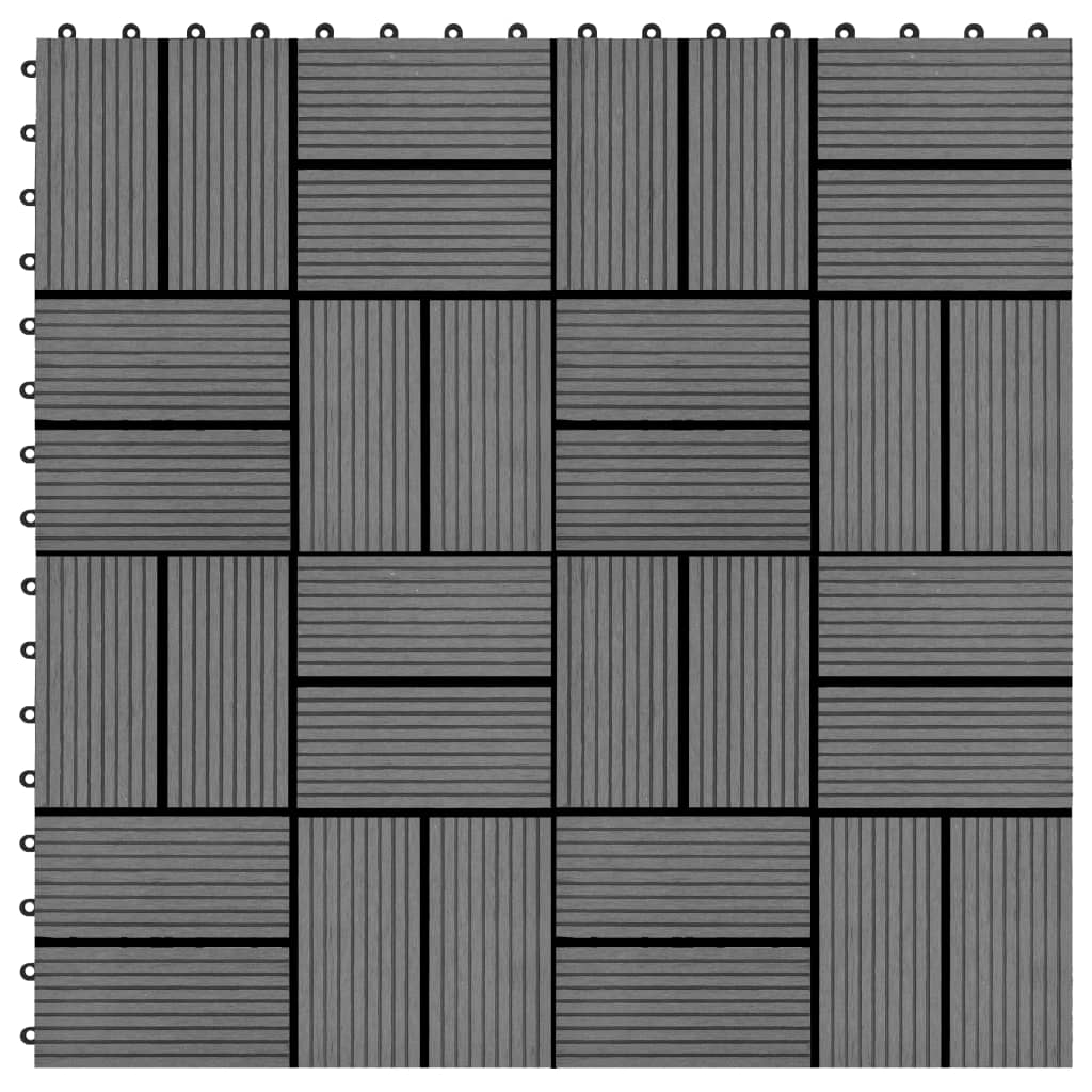 Vidaxl Terrace Tiles 30x30 cm 1 m² HKC Gray 11 PCS