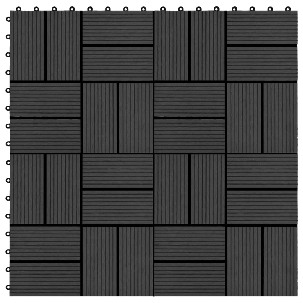 Vidaxl Terrace Piastrelle 30x30 cm 1 m² HKC Black 11 STS