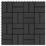 Vidaxl Terrassplattor 30x30 cm 1 m² HKC Black 11 Sts