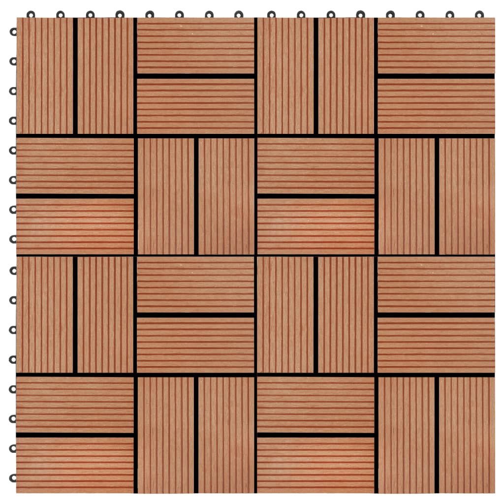 Vidaxl Terrace ploščice 30x30 cm 1 m² HKC Tik barve 11 sts