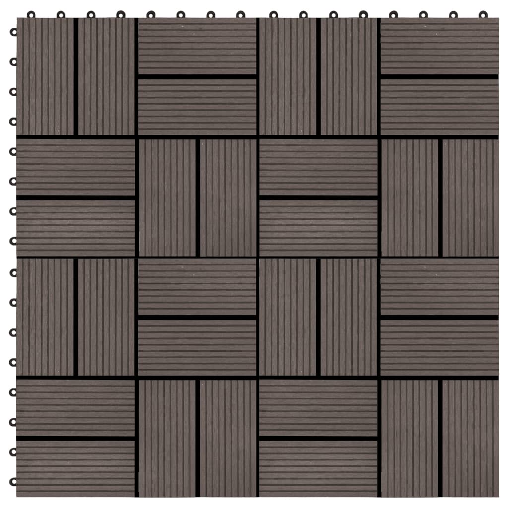 Vidaxl Terrace piastrelle 30x30 cm 1 m² hkc scuro marrone 11 m