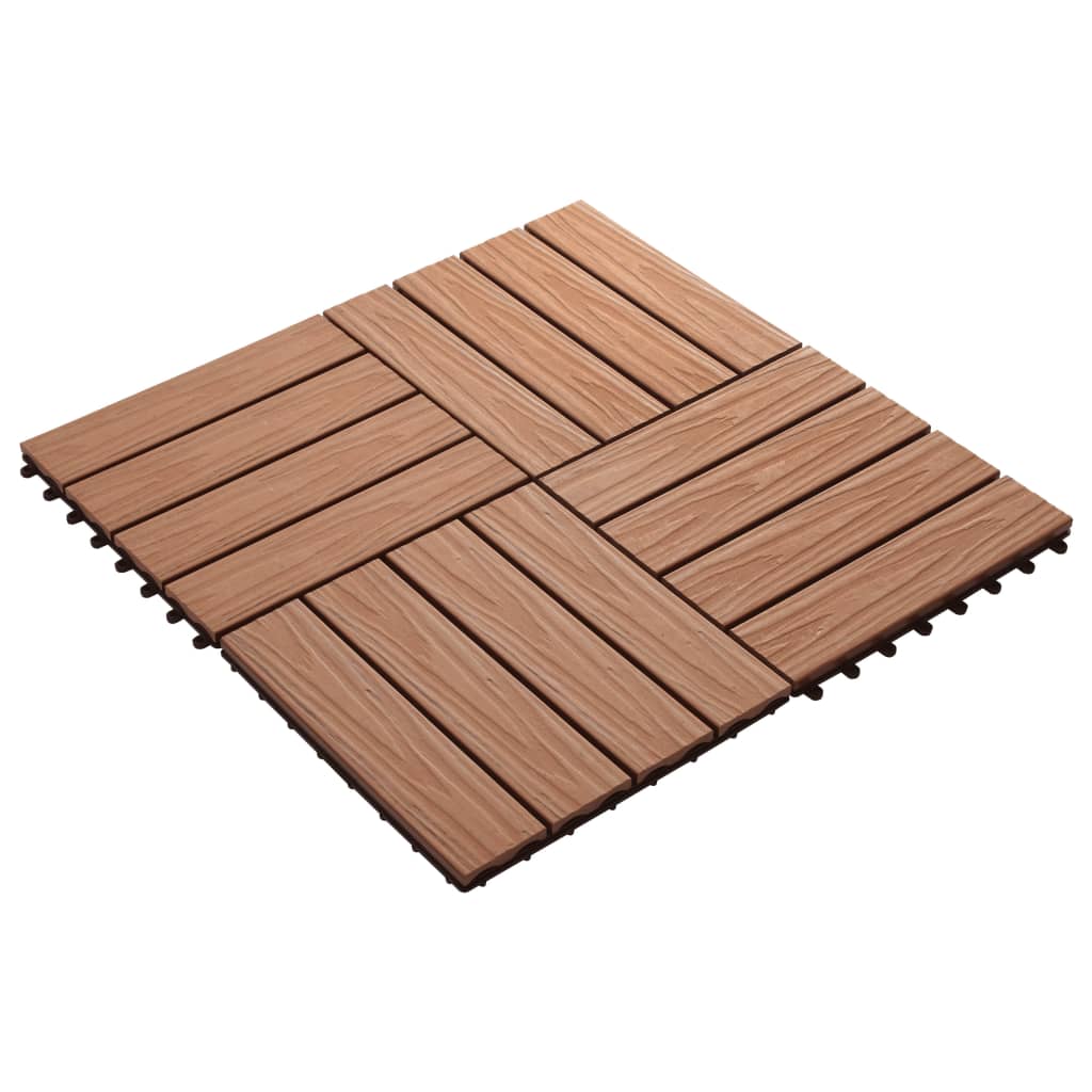 Vidaxl Terrace Tiles Relief profond 30x30 cm 1 m² HKC Brun clair 11 STS