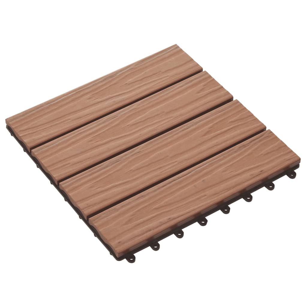 Vidaxl Terrace tiles Deep relief 30x30 cm 1 m² HKC Light brown 11 sts