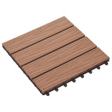 Vidaxl Terrace Tiles Deep Reliéf 30x30 cm 1 m² hkc světle hnědá 11 sts