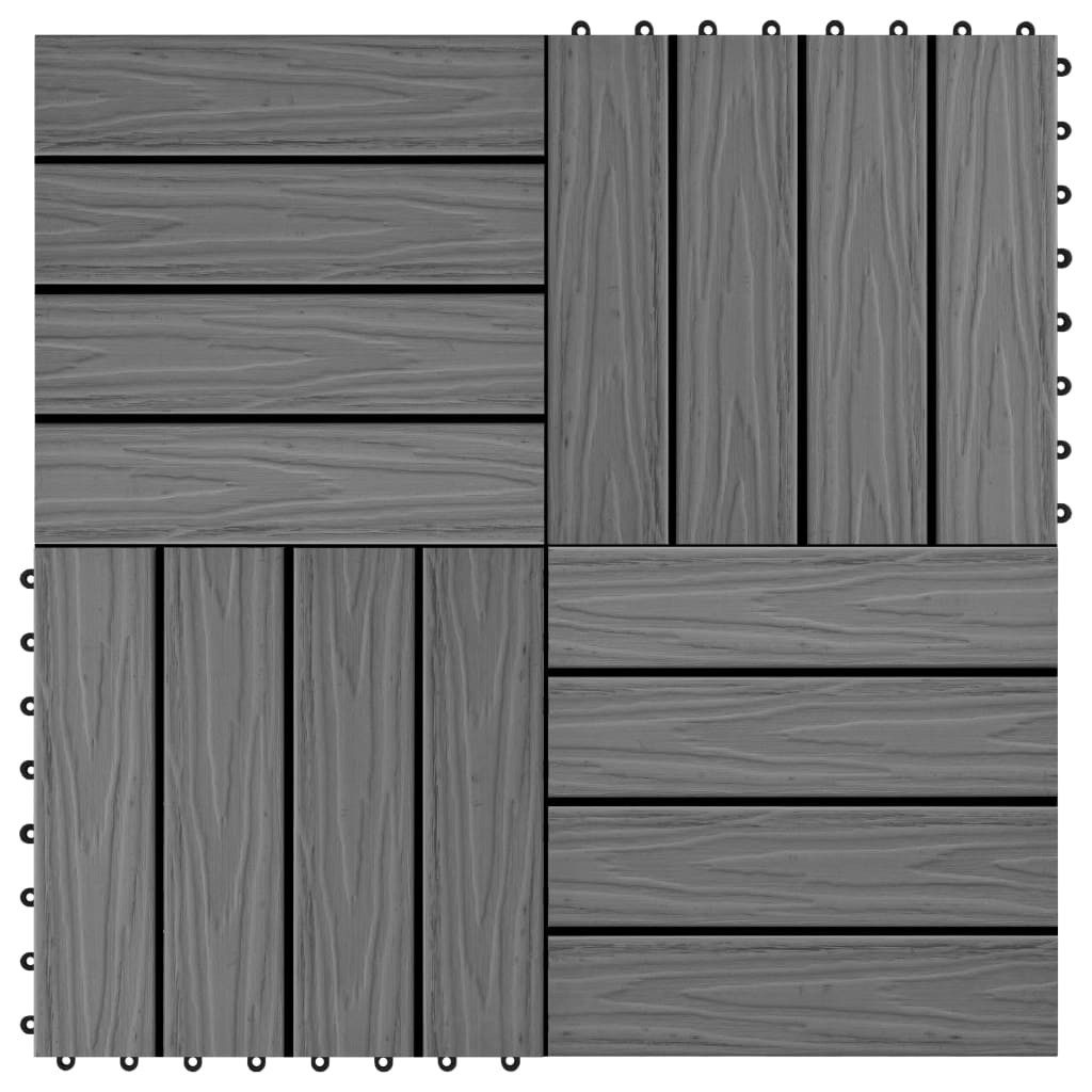 Vidaxl Terrace tiles Deep relief 30x30 cm 1 m² HKC Gray 11 sts