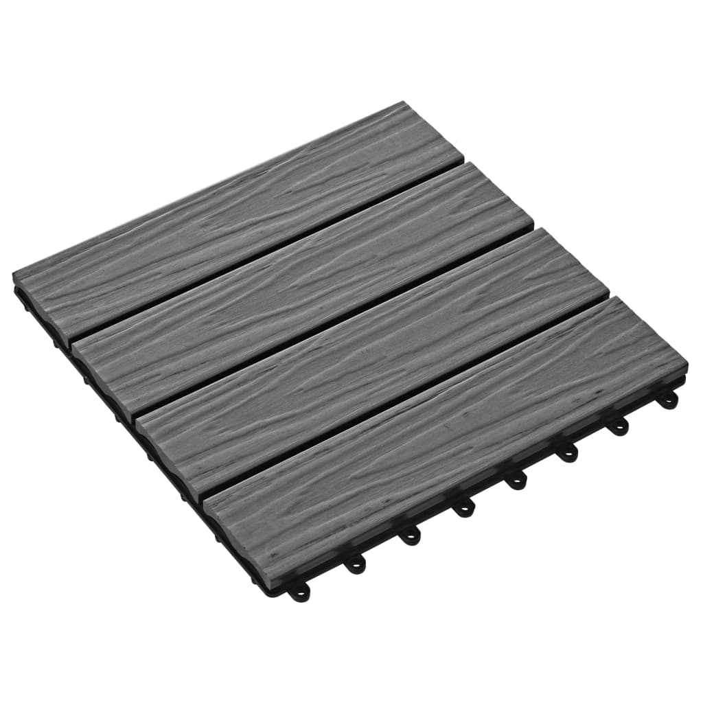 Vidaxl Terrace Tiles Deep Reliéf 30x30 cm 1 m² hkc šedá 11 sts