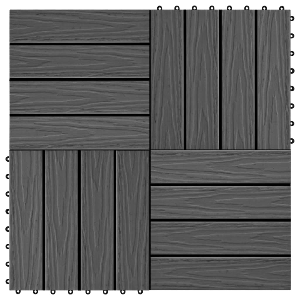 Vidaxl Terrace Tiles Deep Reliéf 30x30 cm 1 m² HKC Black 11 STS