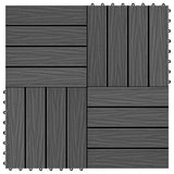 Vidaxl Terrace Tiles Deep Reliéf 30x30 cm 1 m² HKC Black 11 STS