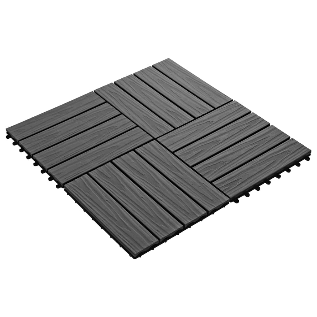 Vidaxl Terrace Tiles Deep Reliéf 30x30 cm 1 m² HKC Black 11 STS