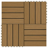 Vidaxl Terrace Tiles Deep Reliéf 30x30 cm 1 m² hkc teak barva 11 sts