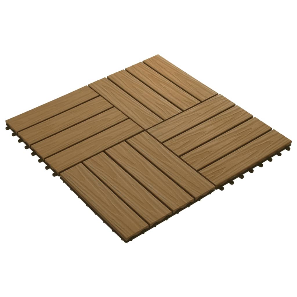 Vidaxl Terrace tiles Deep relief 30x30 cm 1 m² HKC Teak color 11 sts