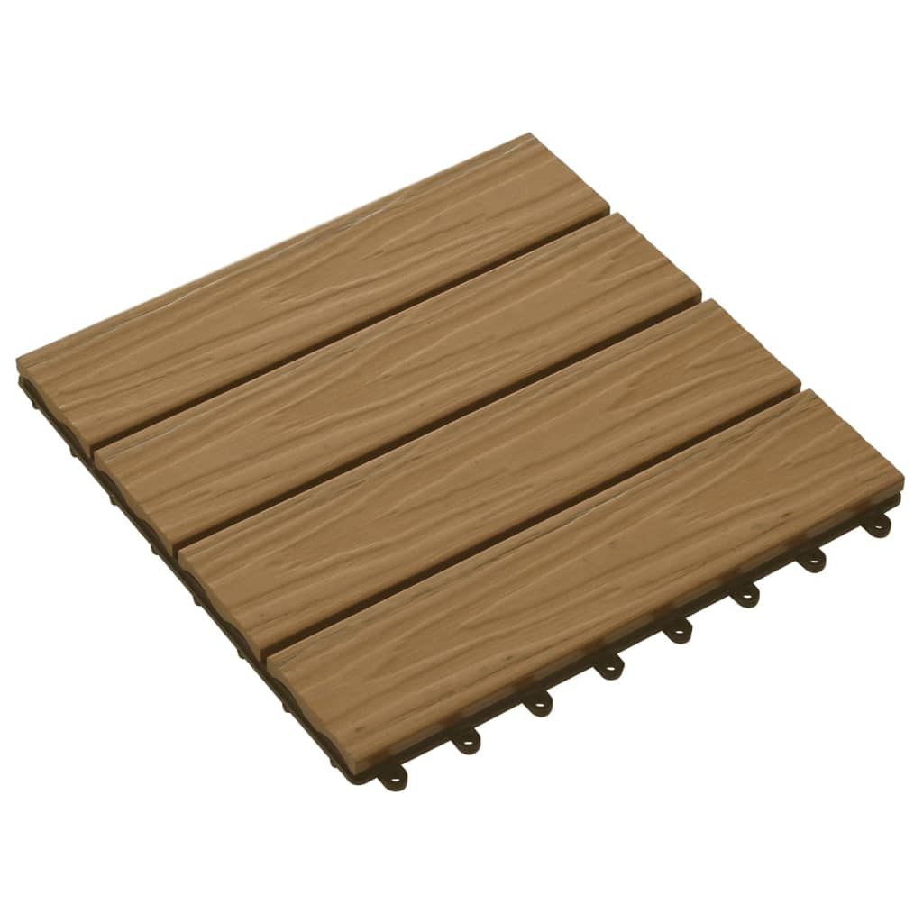 Vidaxl Terrace tiles Deep relief 30x30 cm 1 m² HKC Teak color 11 sts