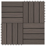 Vidaxl Terrace Tiles Deep Relief 30x30 cm 1 m² HKC Dark Brown 11 Sts