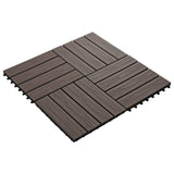 Vidaxl Terrace Fliser dyb lettelse 30x30 cm 1 m² hkc mørkebrun 11 m