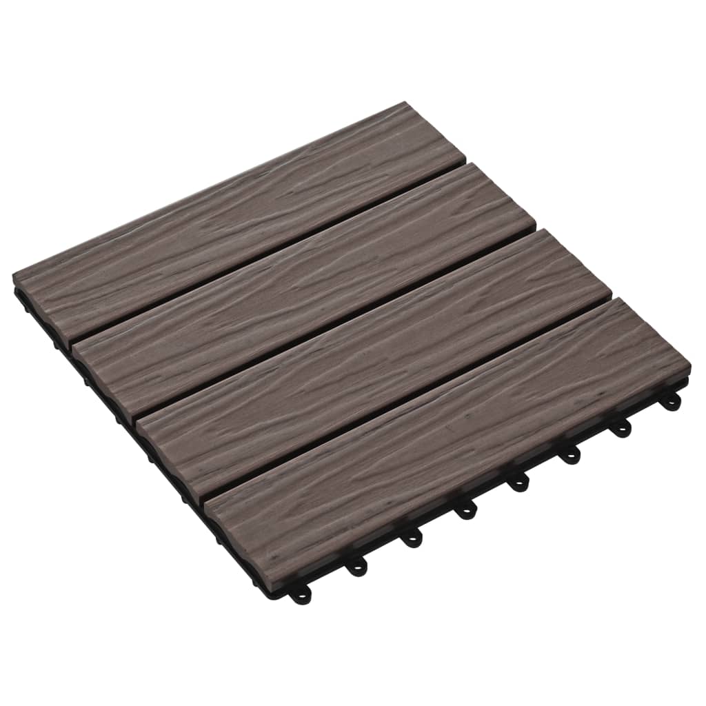 Vidaxl Terrace Płytki głębokie ulga 30x30 cm 1 m² HKC ciemnobrązowy 11 STS