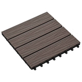 Vidaxl Terrace Tiles Deep Relief 30x30 cm 1 m² HKC Dark Brown 11 Sts