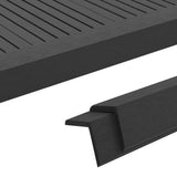 Vidaxl Terrace Corner Skiring tablas 5 PCS 170 cm HKC Black