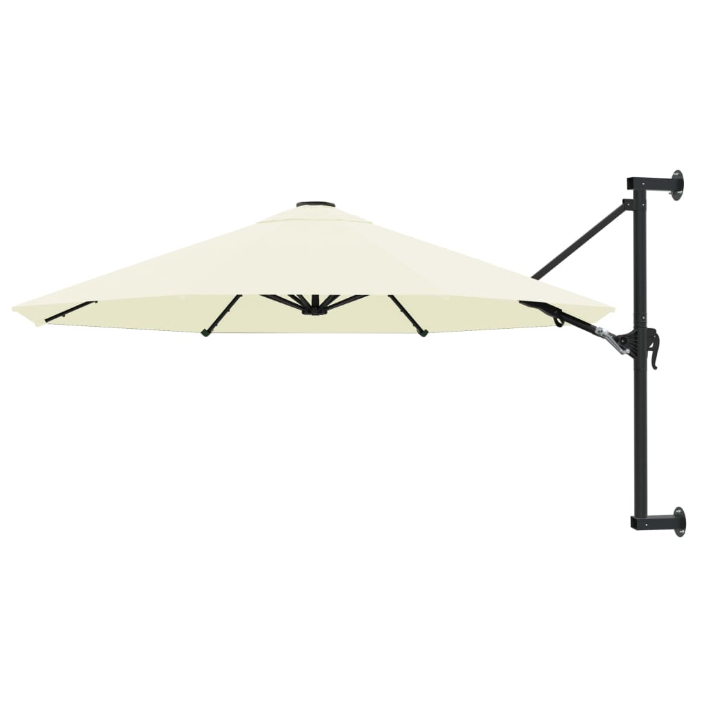 VidaXL Wandparasol met metalen paal 300 cm zandkleurig