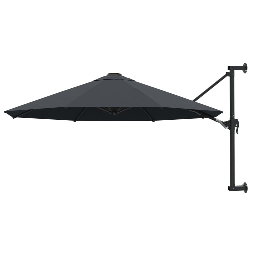 Vidaxl Wall parasol with metal pole 300 cm anthracite