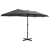 Vidaxl parasol avec poteau en aluminium 460x270 cm anthracite