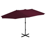 Vidaxl Parasol avec poteau en aluminium 460x270 cm rouge bordeaux