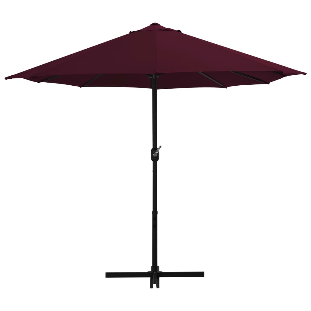 Vidaxl Parasol avec poteau en aluminium 460x270 cm rouge bordeaux