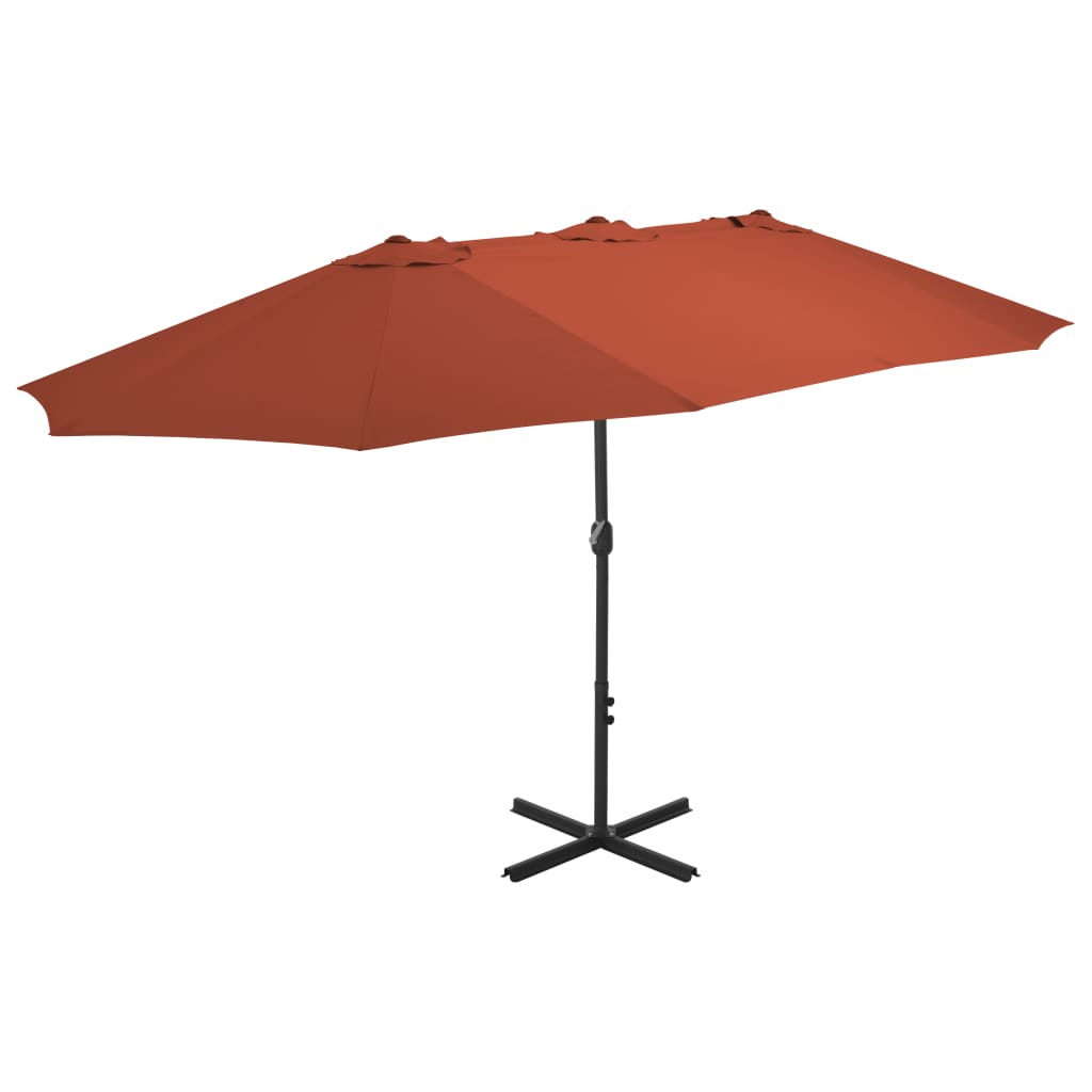 Vidaxl Parasol avec poteau en aluminium 460x270 cm terre cm