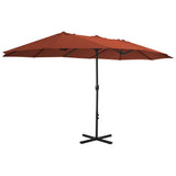 Vidaxl Parasol avec poteau en aluminium 460x270 cm terre cm